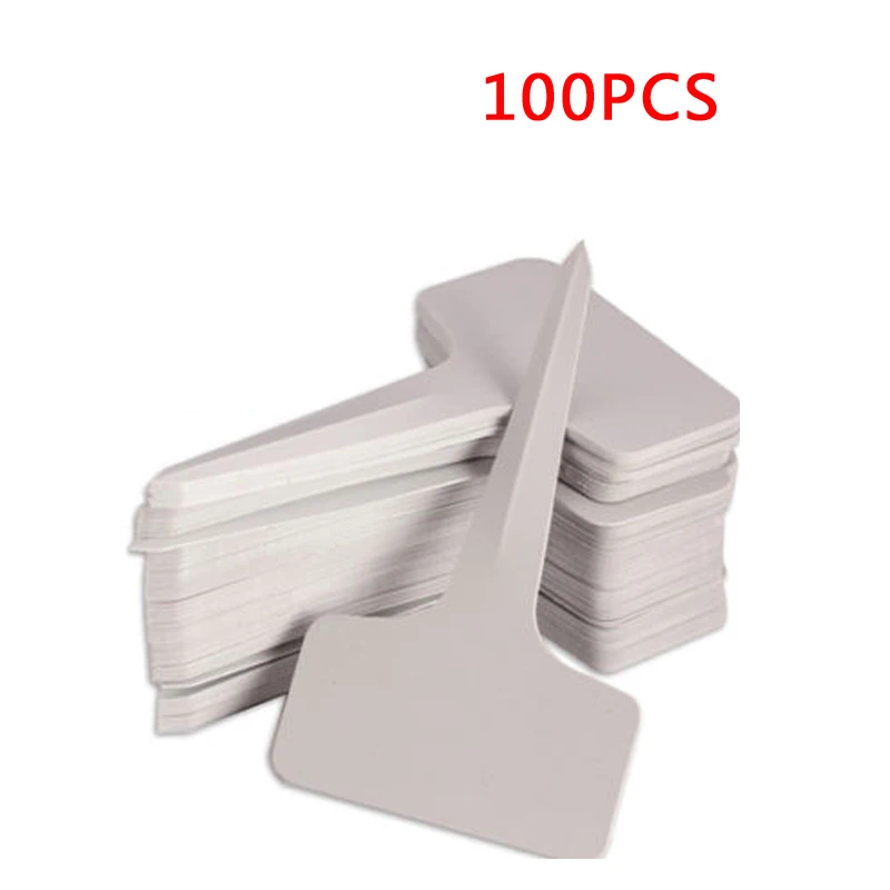 50pcs/100pcs 6x10cm Plastic Plant T-Type Tags Waterproof PVC Markers Nursery Garden Labels Reusable UV Resistant