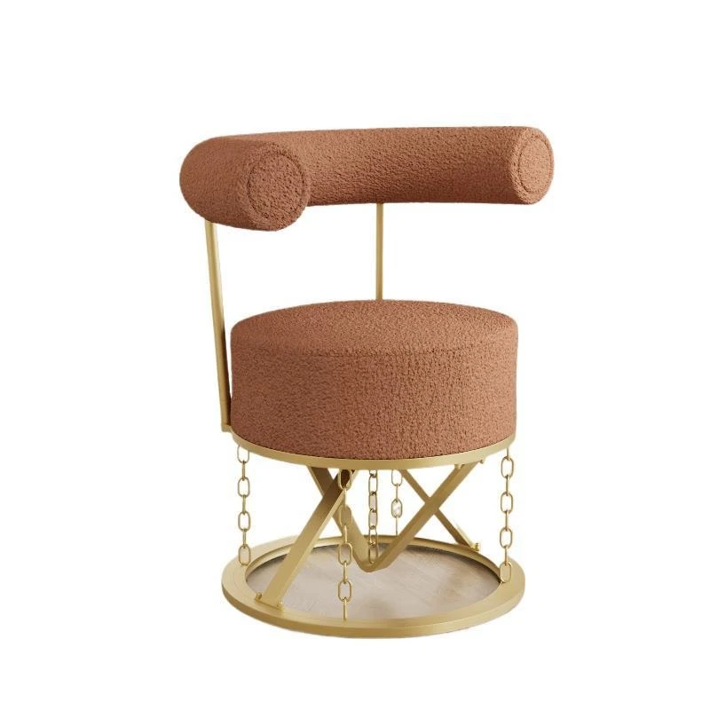 Leisure Comfortable Chair Bedroom Makeup Chair Small Unit Lamb Fleece Backrest Suspension Chair Restaurant Milk Tea Shop