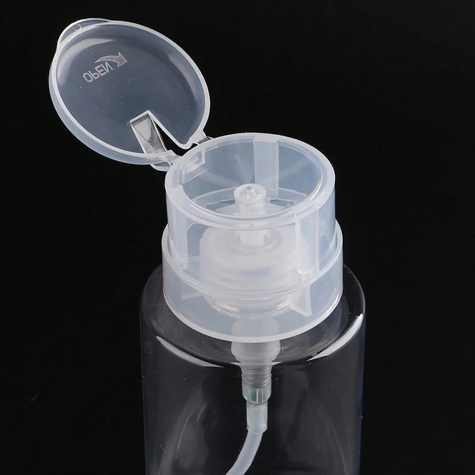 200 ミリリットル空のポンプ液体アルコールプレスマニキュアリムーバークリーナーボトルネイル詰め替えボトルディスペンサーマニキュア容器