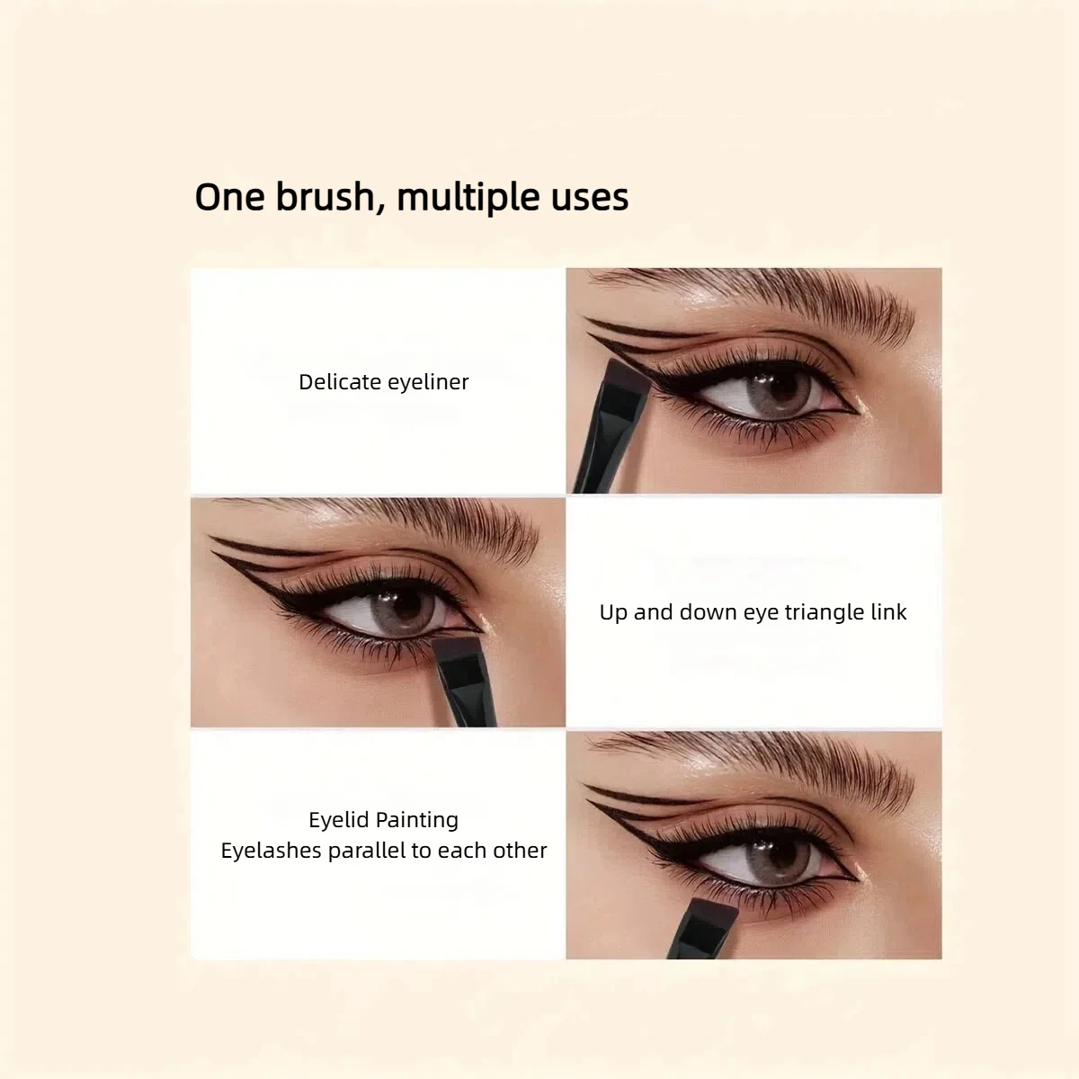فرشاة آيلاينر رفيعة للغاية بزاوية دقيقة، فرشاة حواجب مسطحة، فرشاة دقيقة للماكياج ﻿