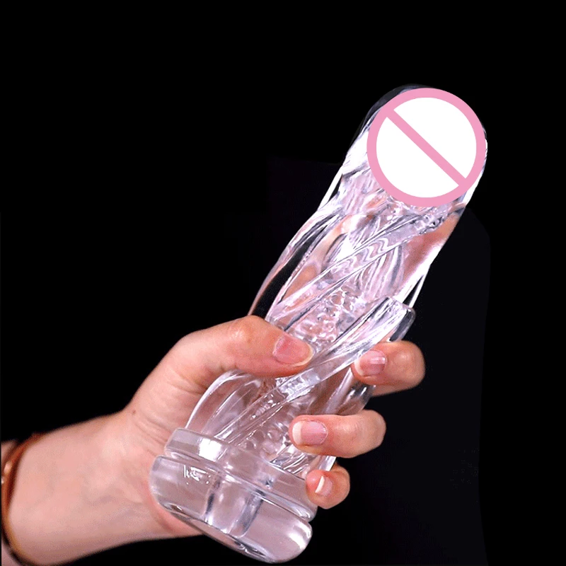 Vacuum Male Masturbators Pleasent Aircraft Cup Crystal Masturbation Device Soft Clear Pocket Pussy Penis Sleeve Adult Sex Toys