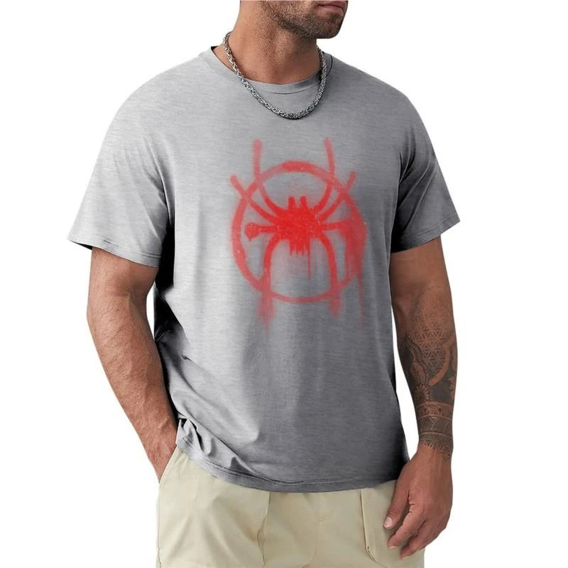 plus size tops T-shirt short funny t shirts men clothes new black t-shirt mens Miles Morales Spider Symbol T-Shirt