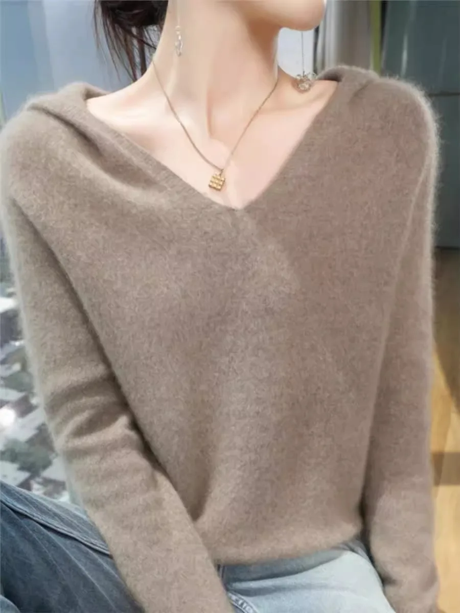 

Casual Loose Knitted Hat Women's irt Thin Sle Long Sve Regular Length Chinese Made Autumn Season Faionable Sweater