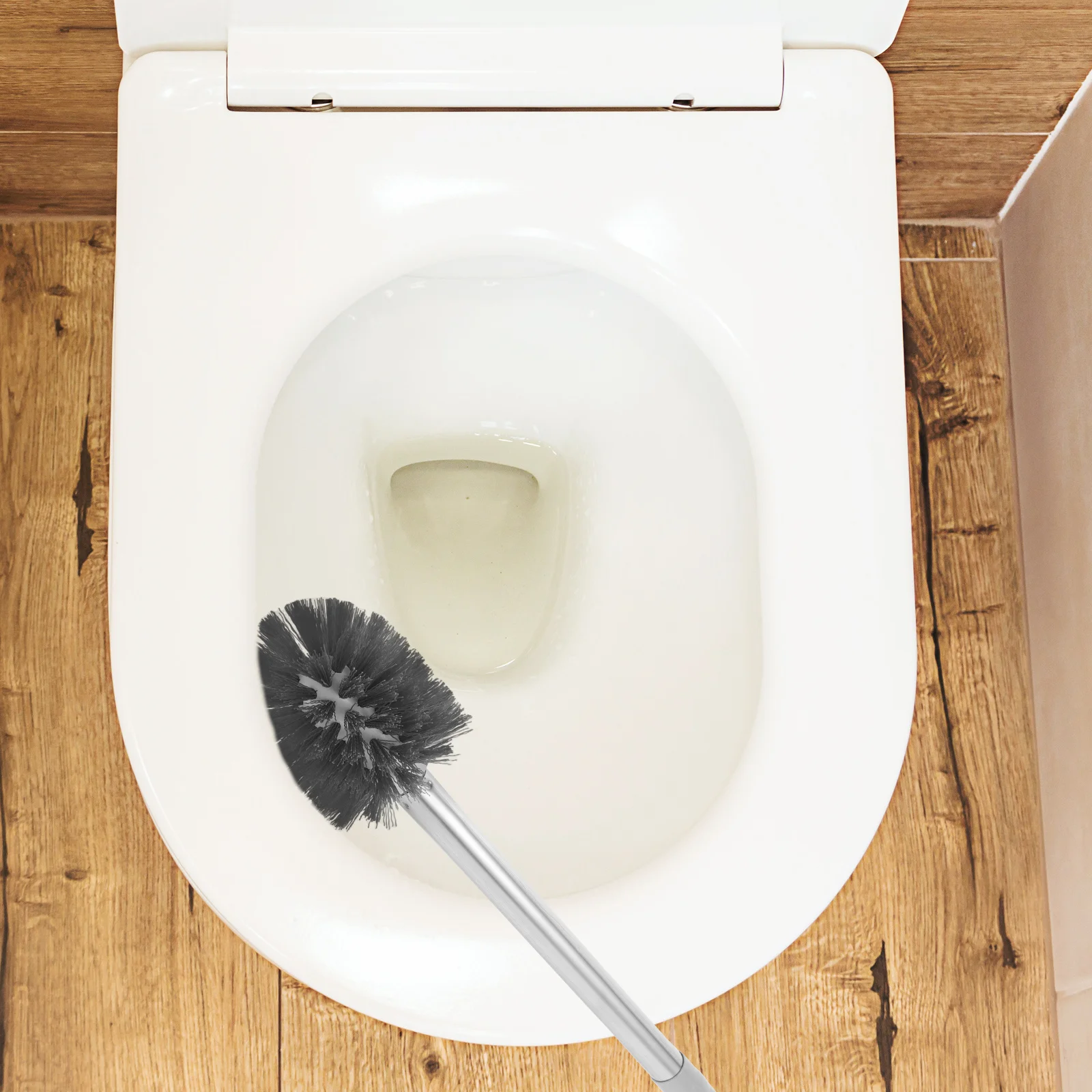 1 مجموعة فرشاة المرحاض مجموعة تصميم الزاوية الميتة مقبض طويل رئيس مستدير البلاستيك الحمام تنظيف فرشاة حامل قاعدة مستلزمات المنزل