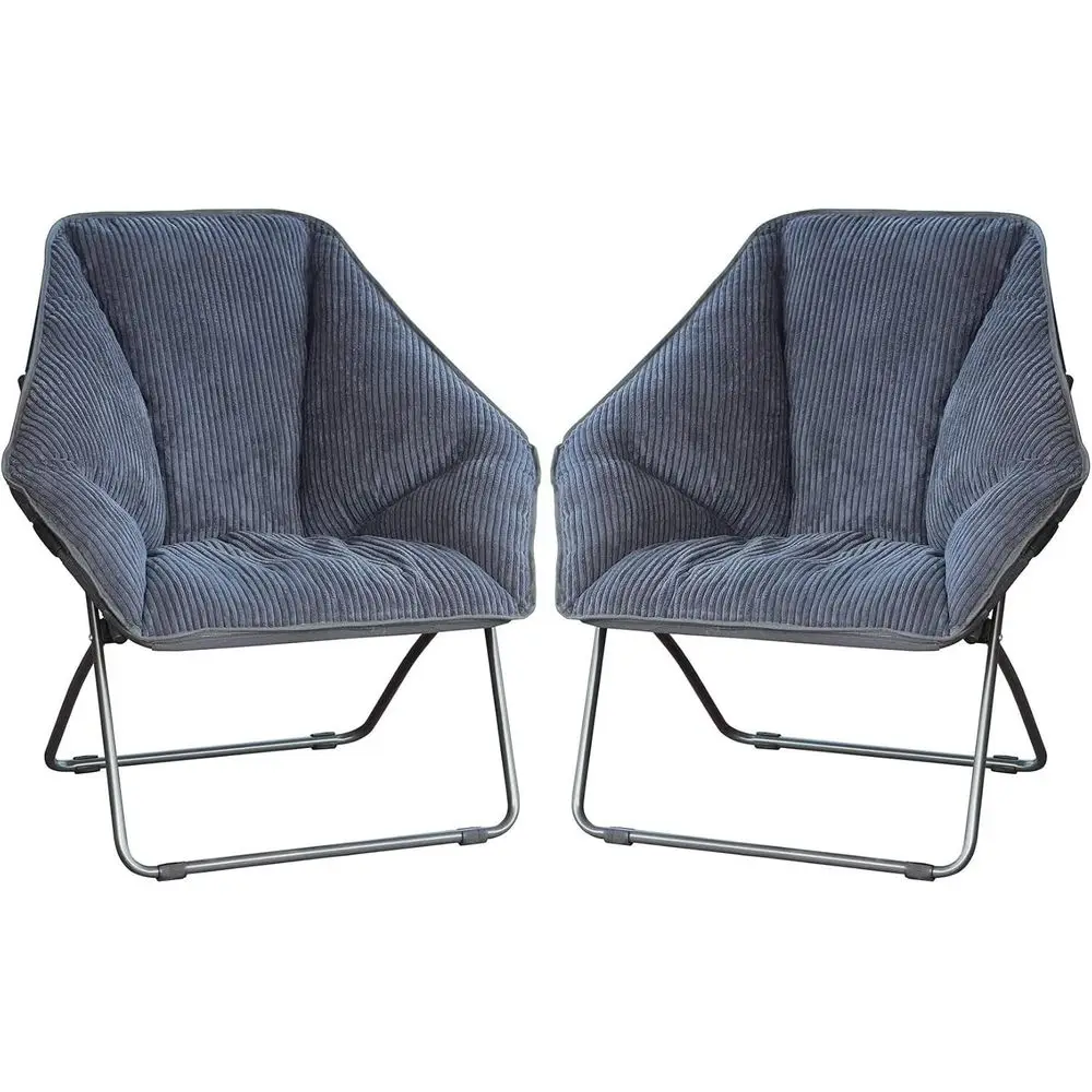 Limited Hexagon Portable Durable olding Comortable Metal e Dish Chair or Gaming, Bedrooms, Dorm Rooms, and Living Rooms, Gray Co