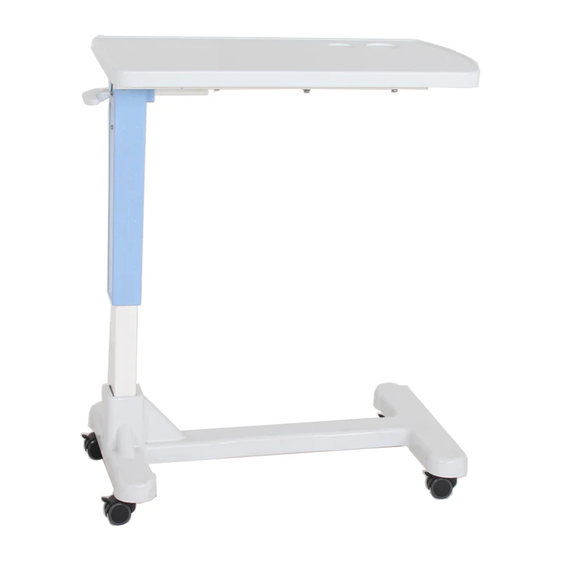 طاولة طعام للمريض في المستشفى الطبي، طاولة طعام متنقلة قابلة للتعديل فوق طاولة السرير بعجلات #3
