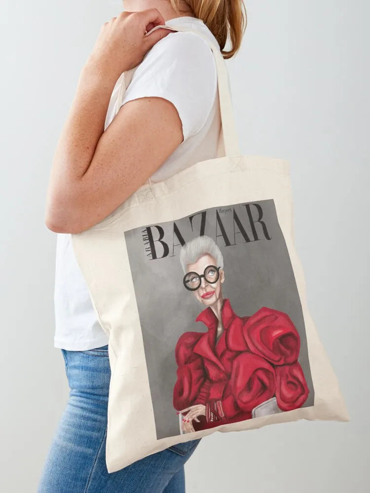 Iris Apfel wird 100 - Magazin-Cover Tote Bag Handbags women custom fabric bag Cloth bag Canvas Tote