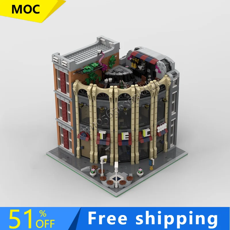 

Popular 2691 PCS Luxury Round Corner Tec-Store Modular Model Architecture Building Block Diy Education Assembly Kids Toys Gifts