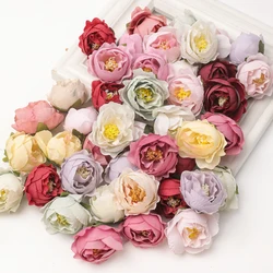 10/20Pcs 4cm Rose Bud Artificial Flowers Heads Wedding Decoration Home Decor Wreath Scrapbooking Craft Fake Flowers Accessories