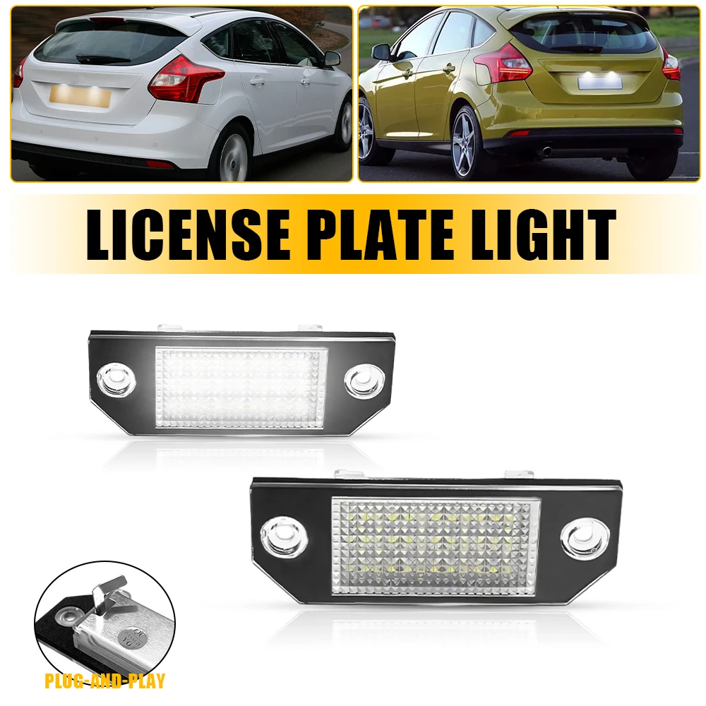 

2Pcs/Set License Plate Number Light Car Fit Ford Focus 2004 2005 2006 2007 2008 2009 2010 2011 Car Products License Plate Lights