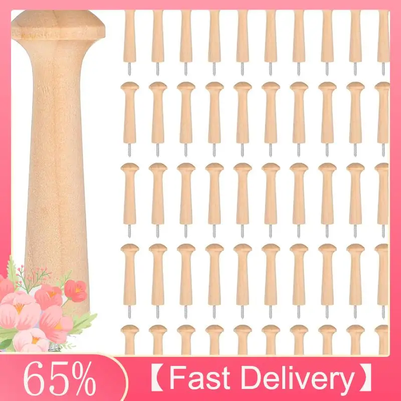 

~Latest Model Pegs Screw-On Shaker Wooden Peg 50 Pcs 2.87 Inch Long Unfinished Wood Shaker Racks For Hanging Clothes Hat Towel