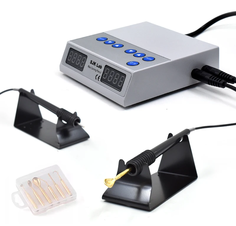 Ultra-Thin Dental Lab Electric Waxer Heat Carving Knife Machine with Digital Display Double Pen And 6 Wax Tips for Dentistry Too