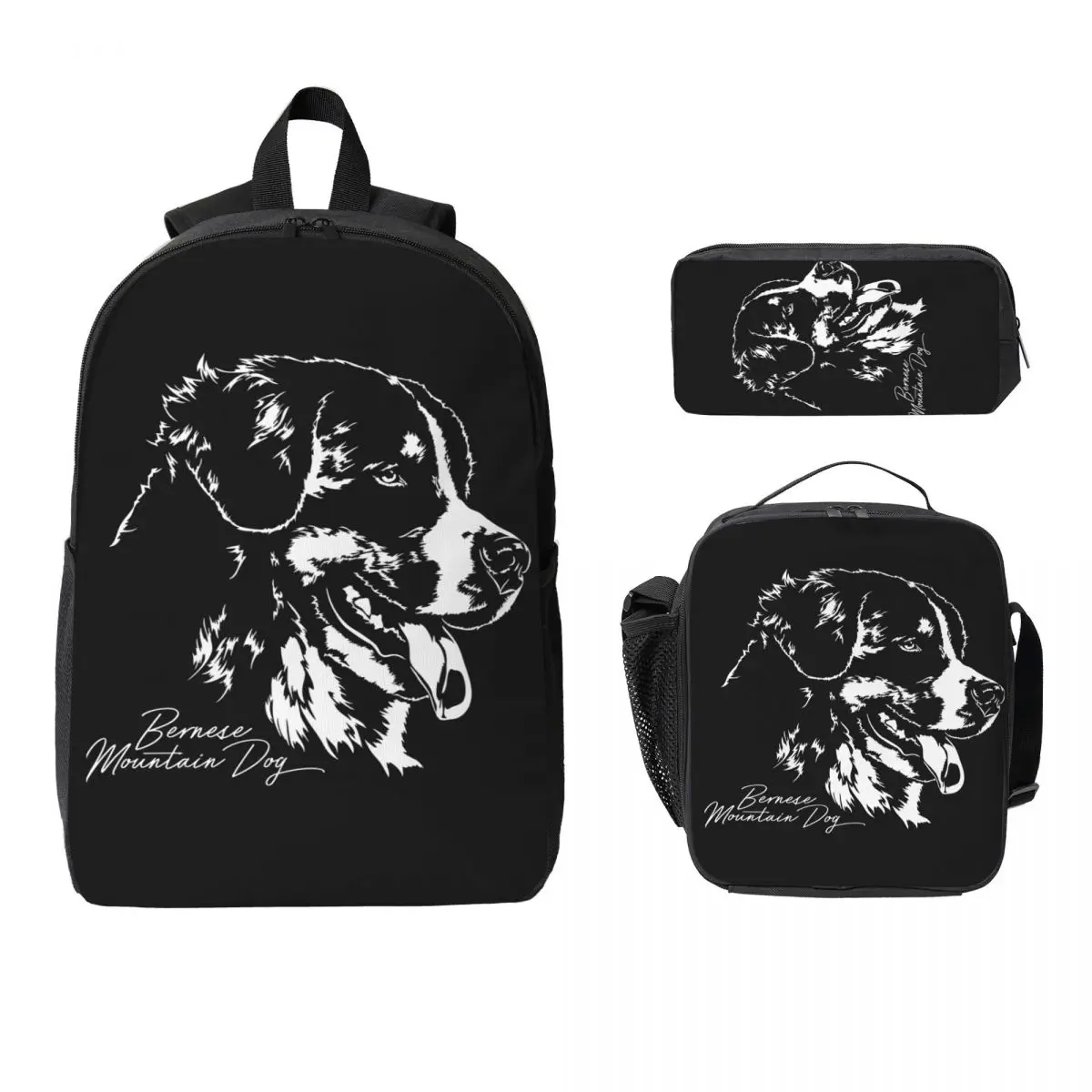 

Dog Bernese Mountain Backpack Student Boys Girls BookBag School Bag Laptop Shoulder Bags 3ps Insulated Lunch Bag Pencil Case