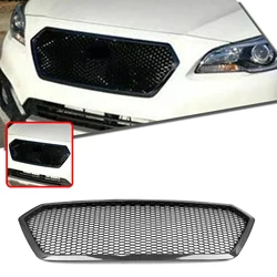 For Subaru Legacy Outback 2015-2017 Front Grille Racing Grill Carbon Fiber Look/Gloss/Matte Black Upper Bumper Hood Mesh Grid