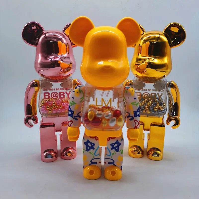 Bearbrick WF Fashion 400% Violent Bear Graffiti Golden Egg Qianqiu Bearbricklys Action Figure Doll