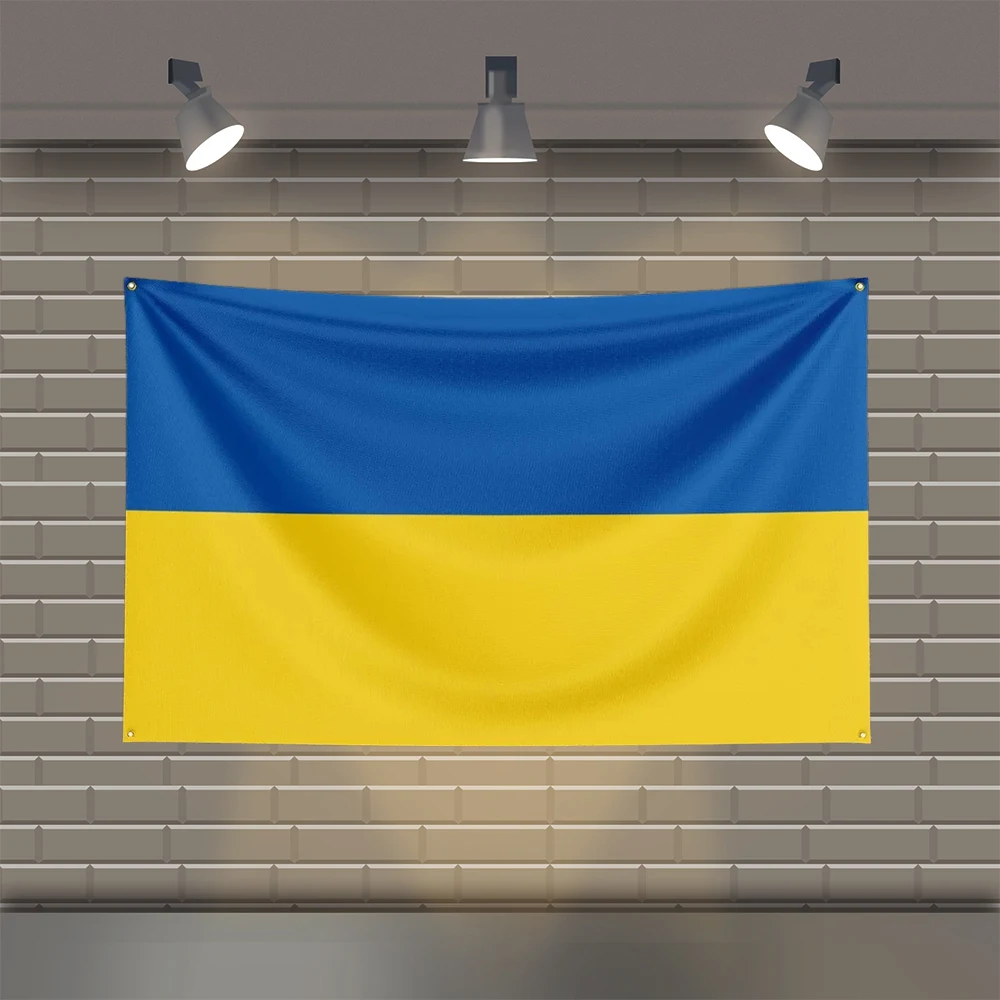 3x5 Ft Come on Ukraine Flag Polyester Printed Digital Printing Patriotism Banner Flags for Room Garage Decor