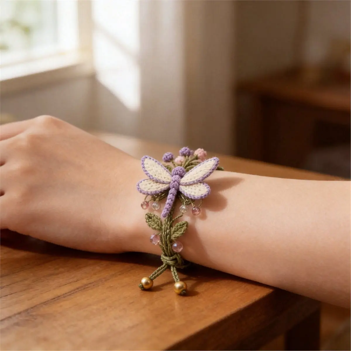 DIY Nature Inspired Crochet Bracelet Kit, 3D Animals & Plants, Handcrafted Boho Wrist Jewelry for Adults