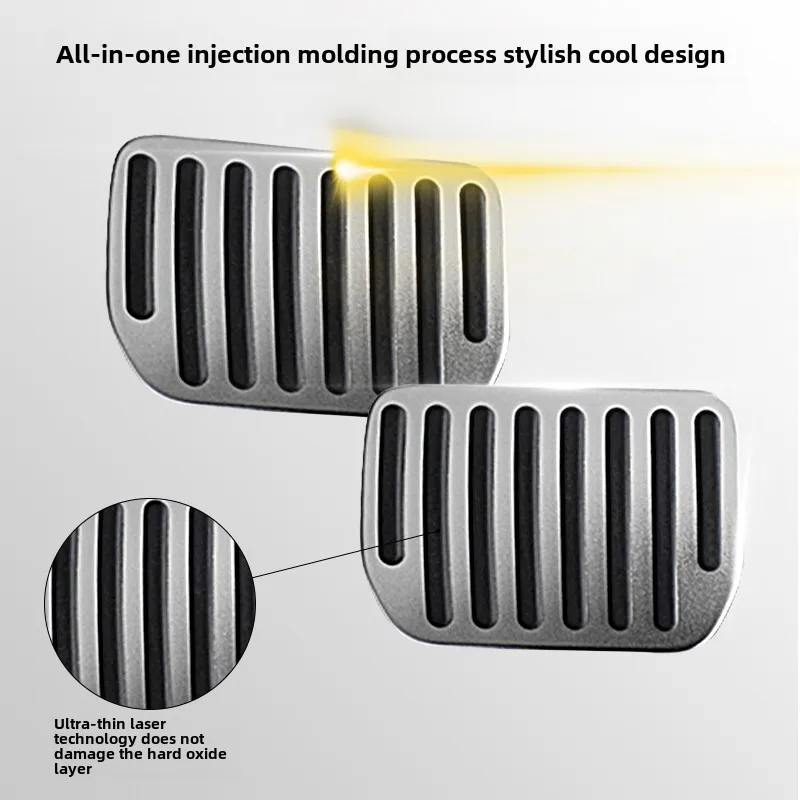 For Tesla Model 3 2017-2023 Aluminum alloy Car Foot Pedals Snap-fit Install Gas Fuel Brake Accelerator Pedals Covers Accessories