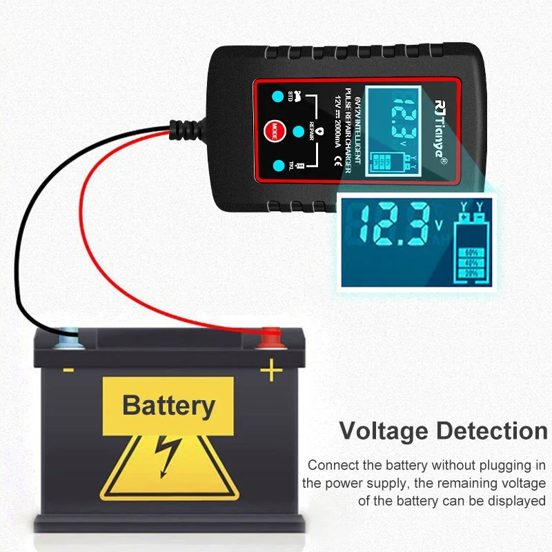 12V 6V Motorcycle Car Battery Charger 2A Fully Automatic Lead Acid Battery Charger Mini Motorcycle Toy Auto Battery Charger