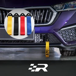 Car Bumper Racing Flag R LOGO Decorative Tows Rope For Ibiza Leon FR Ateca Altea Arona Tarraco VZ5 Mii Born Arosa Accessory