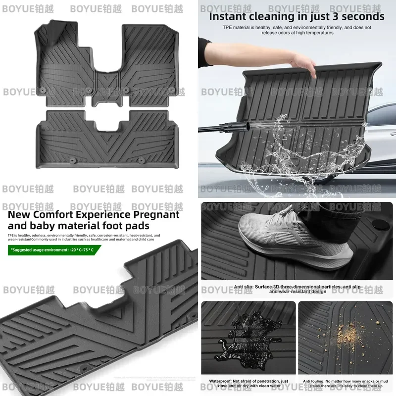 TPE Floor Mats for Genesis GV60 Eco Friendly All Weather Car Liners Trunk Cargo Mat Custom Fit Interior Accessories