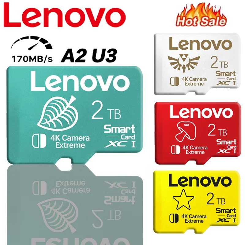 Lenovo Class10 2TB SD Card 128GB 512GB Smart SD Black High Speed SD Memory Card 1TB Real Capacity Micro Card For UAV Cam