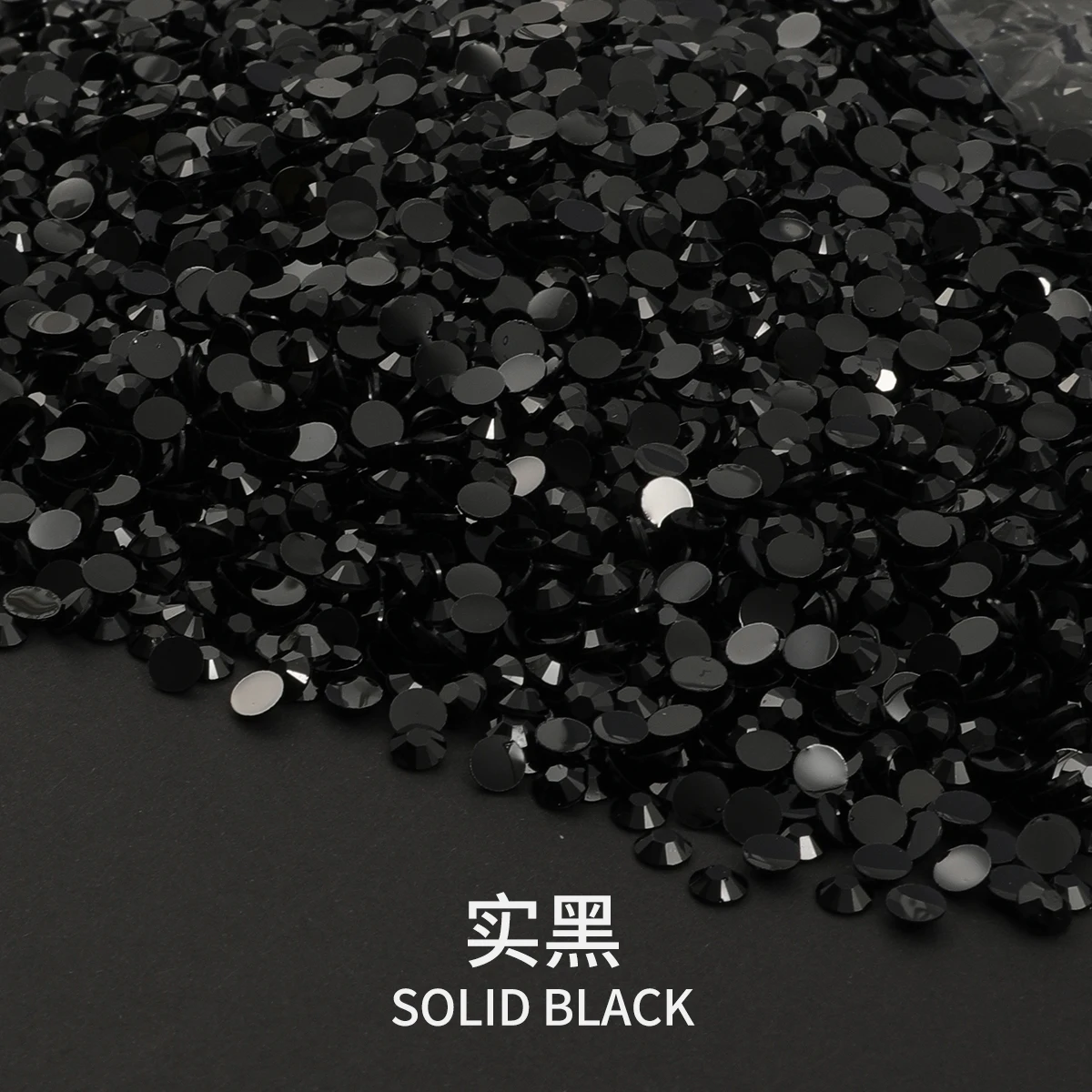 5 Sizes 2mm-6mm Black/White Color Round Non Hotfix Glitter Bling Silver Flatback Rhinestones Glue On Beads Nailart Nail Gems Diy