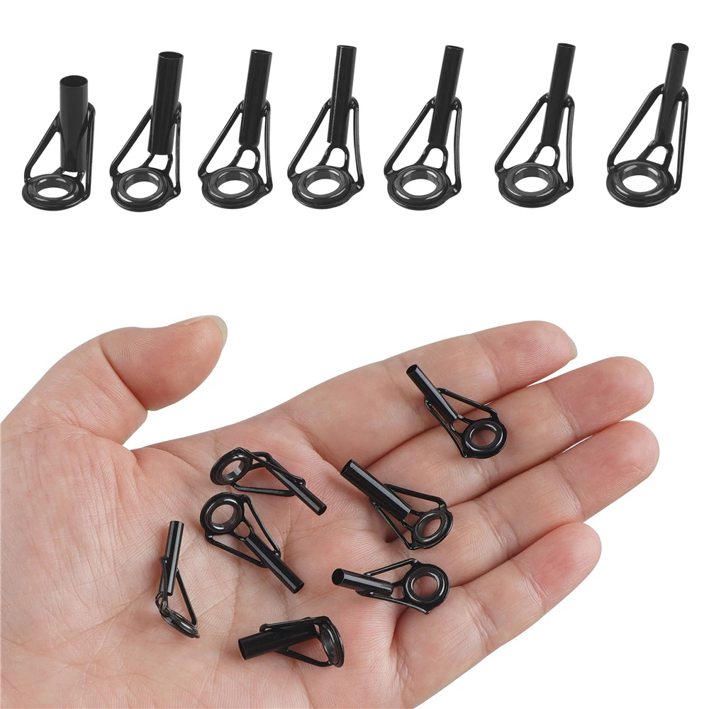 20Pcs Fishing rod guide top tips kit Fishing Pole eye Repair set Stainless steel frame Ceramic Ring fishing tackle 2.2mm-4.0mm