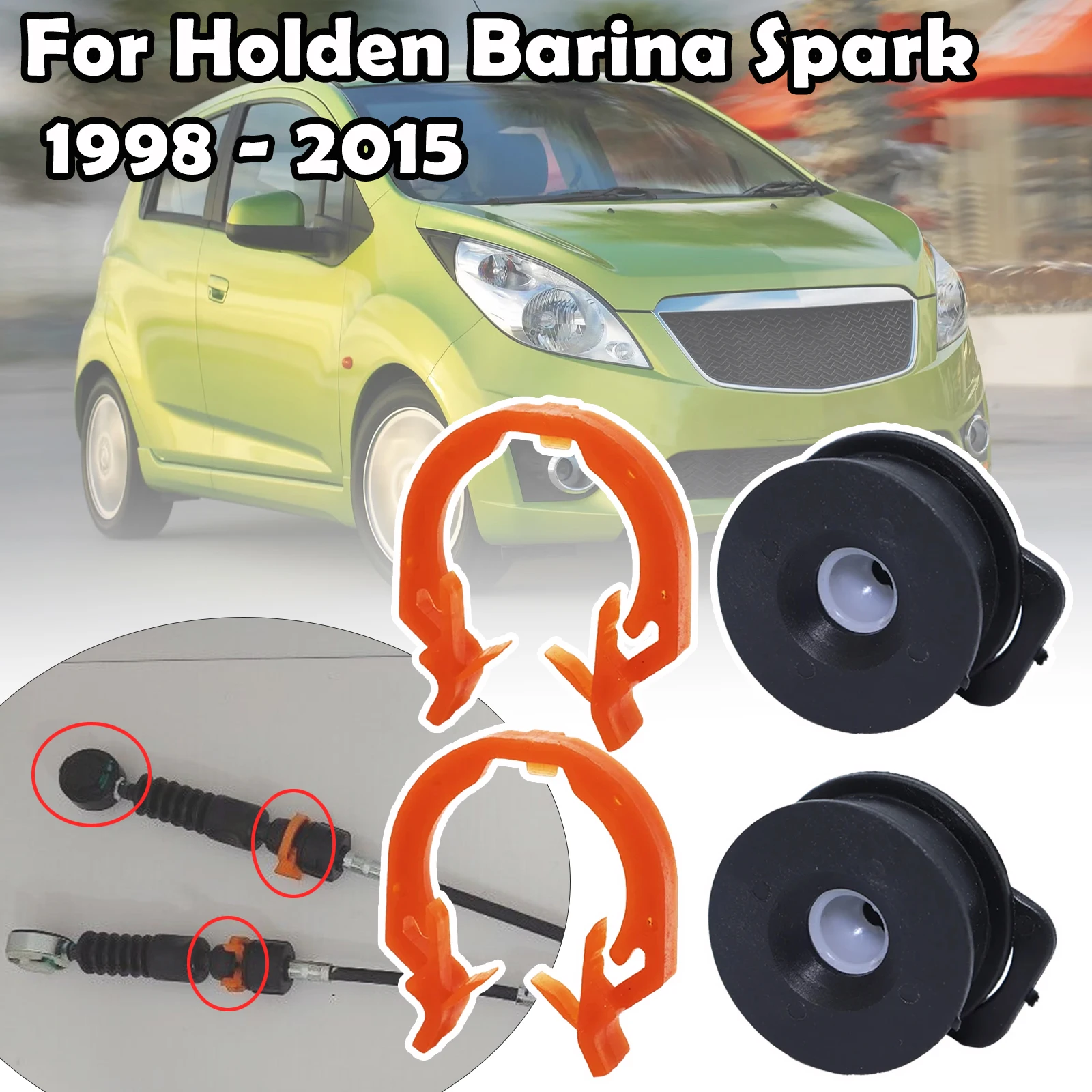 

4PC For Holden Barina Spark 1998 -2015 Gear Selector Bushing MT Shift Lever Cable Linkage End Connector Retainer Clip Repair Kit