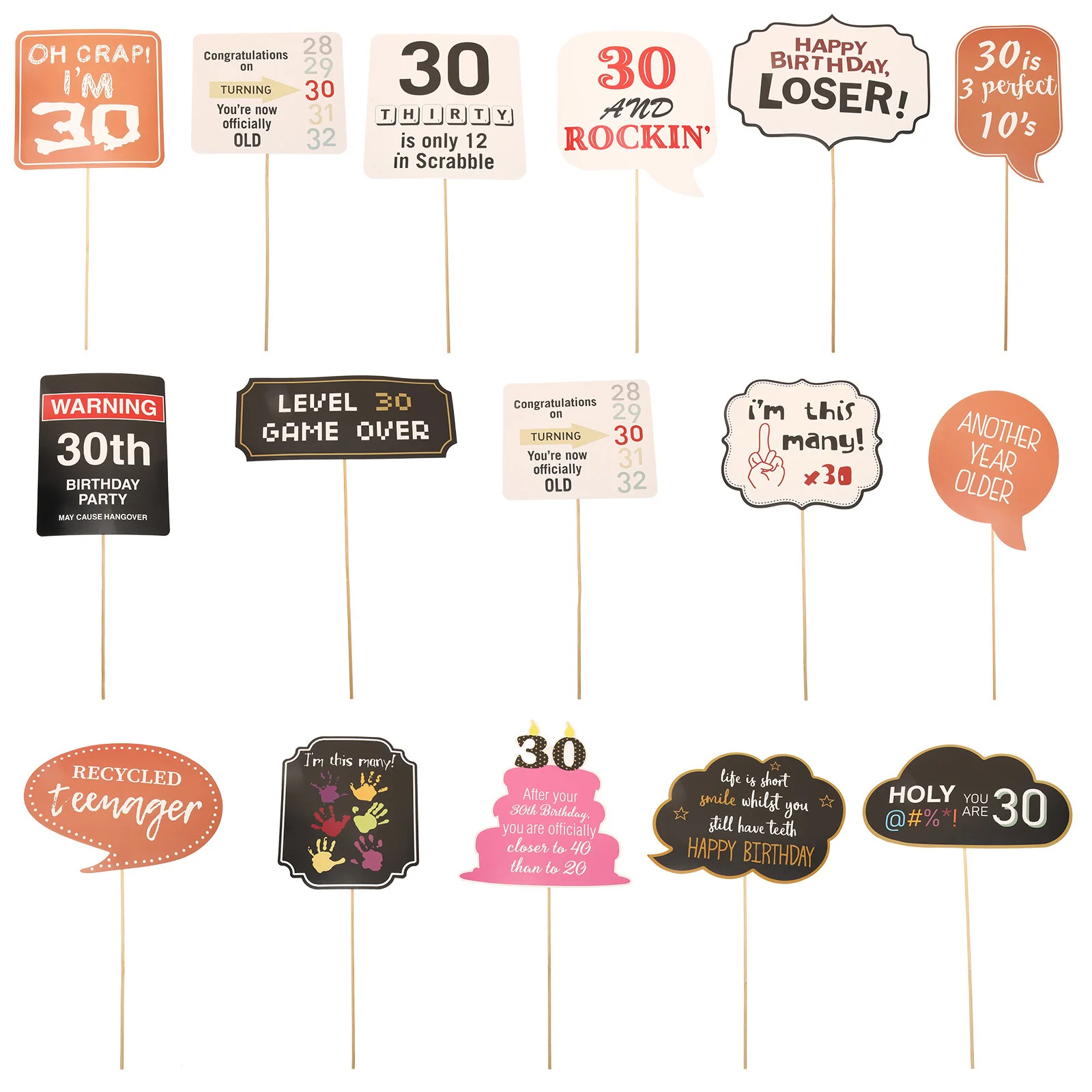 

1Set Birthday DIY Photo Prop Premium Materials Portable Lightweight Party Supplies Fun Photobooth Accessories Picture Props