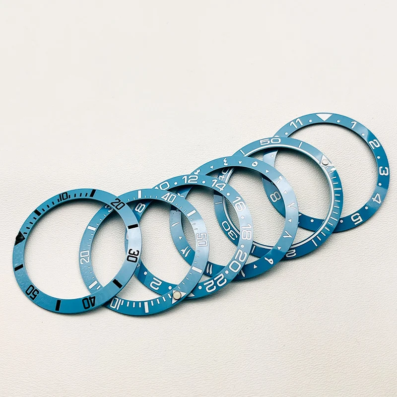 Customized 38mmx30.6mm Watch Ceramic Bezel Insert Fits 40mm Watch Case SKX007 SRPD GMT Watch Case NH35 Case Blue Bezel Ring