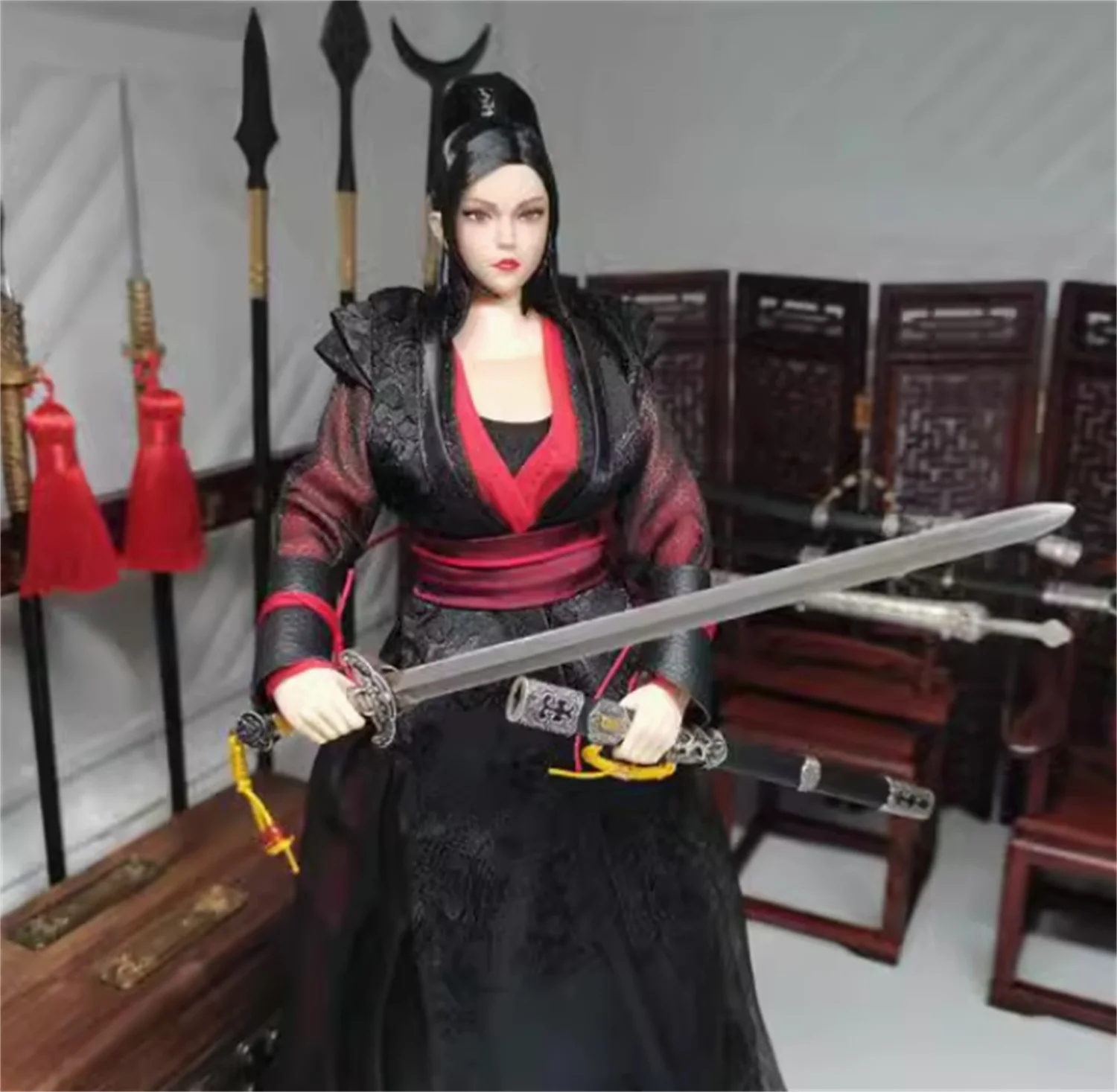 Gaun panjang 1/6 skala wanita Hanfu pakaian Cina rok kuno pakaian Model cocok 12 inci Action Figure menyesuaikan mainan