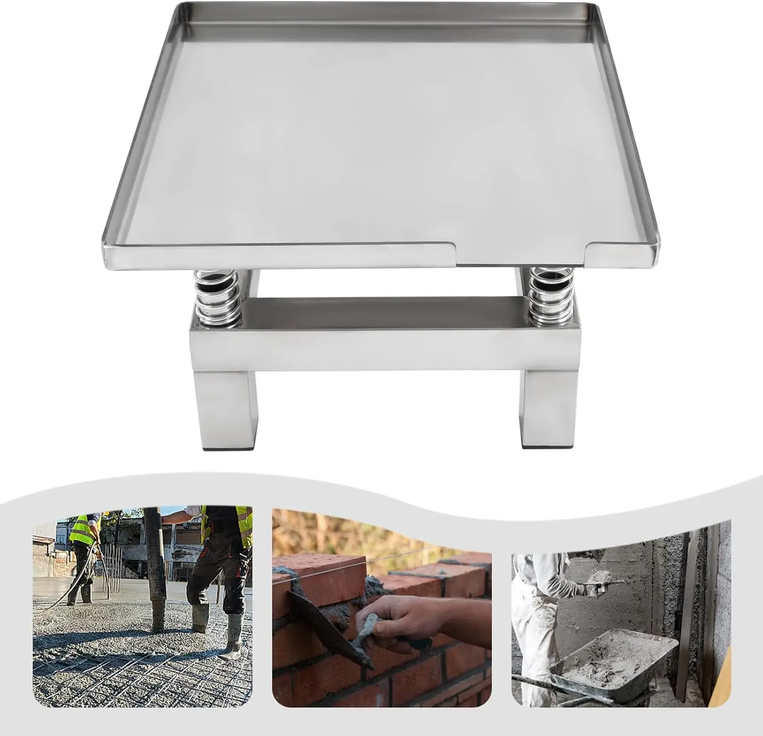 

Вибрационный стол для бетона, испытательный стенд 350x350 мм, прямоугольная блочная платформа из нержавеющей стали, мини-стол, 110 В/50 Вт, 3000-3600 об/мин