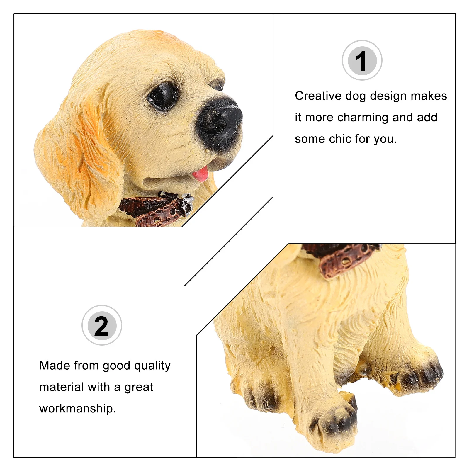 

12Pcs Puppy Shape Decorations Long Lasting Home Indoor Use Dog Figurines Puppy Figurines Resin Crafts Dog Ornament