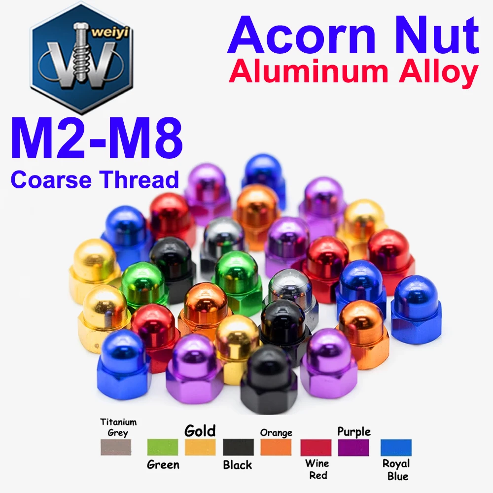 Weiyi M2 M2.5 M3 M4 M5 M6 M8 Aluminiumlegierung-Keilmutter mit Grobgewinde, Bunte RC-Auto-Zubehörteile, Motorteile – Detail 1
