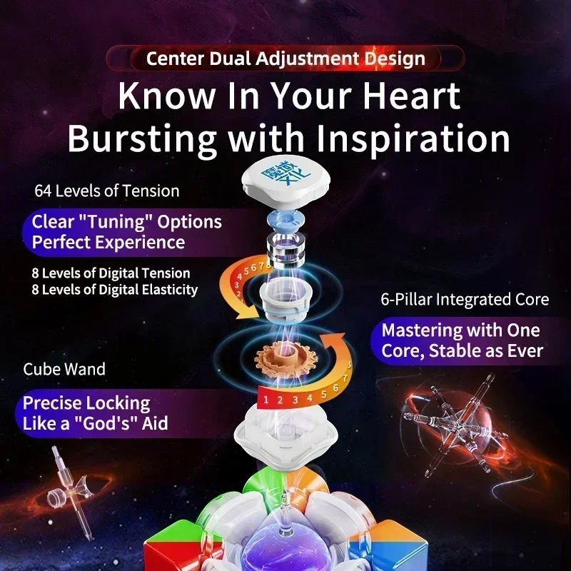 لغز مكعب السرعة السحرية ECube ، MoYu Weilong ، WRM V10 ، 20M ، نسخة القماش السحري ، uv3x3