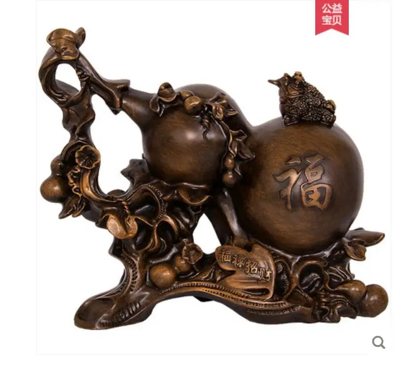 

Goods Furniture For Zhaocai gourd decoration wooden Fengshui living room home office gourd Golden Toad large opening gift