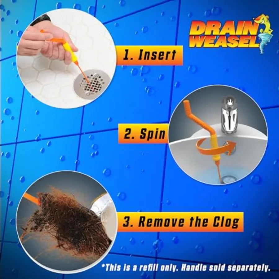 FlexiSnake сливная ласка, заправка для раковины, инструмент для удаления засоров из змеиных волос, раковина, труба, ванна, очиститель канализации, 18-дюймовый длинный гибкий