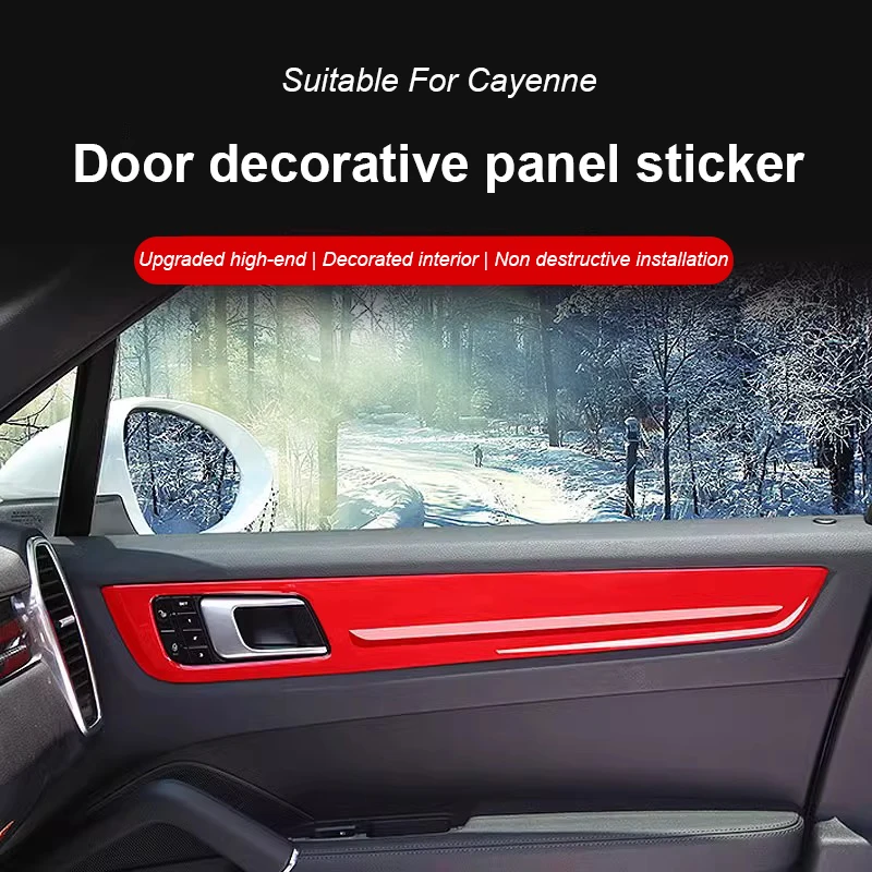 

ABS Car Door Panel Frame Decorative Cover Trim Sticker For Porsche Cayenne 2018 2019 2020 2021 2022 2023 Interior Modification