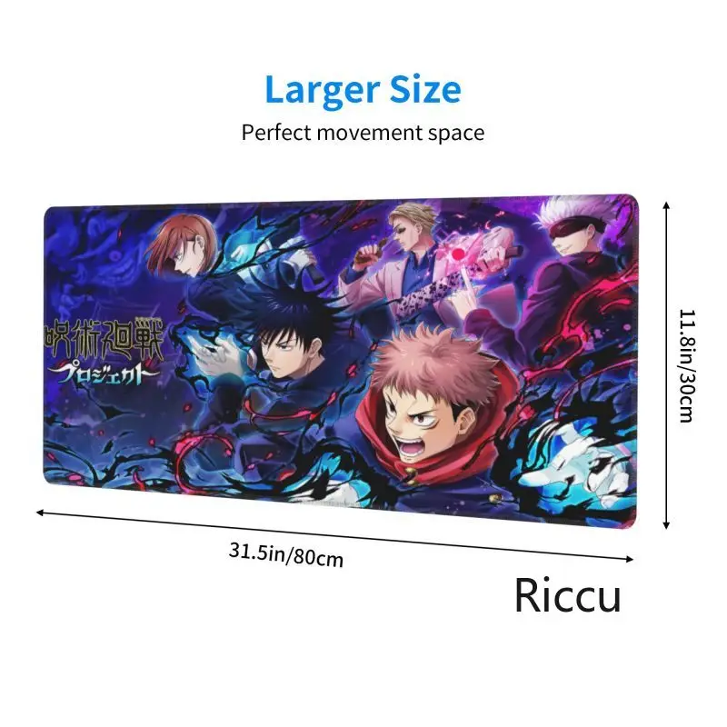 Anime Jujutsu Kaisen Anti-slip Gamer Natural Rubber Table Mat Gaming Mouse Pad 300x800mm Gamer Large Home Keyboard Pad Mouse Mat