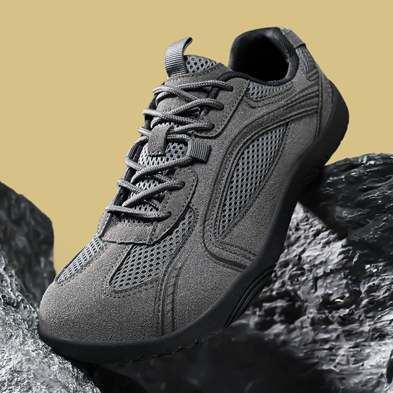 New Wide-toe Men's Shoes Casual Soft Sole Wide-Toe Shoes Walking Sneakers Breathable Mesh Comfortable Barefoot Shoes Big Size 48 - Detail 1