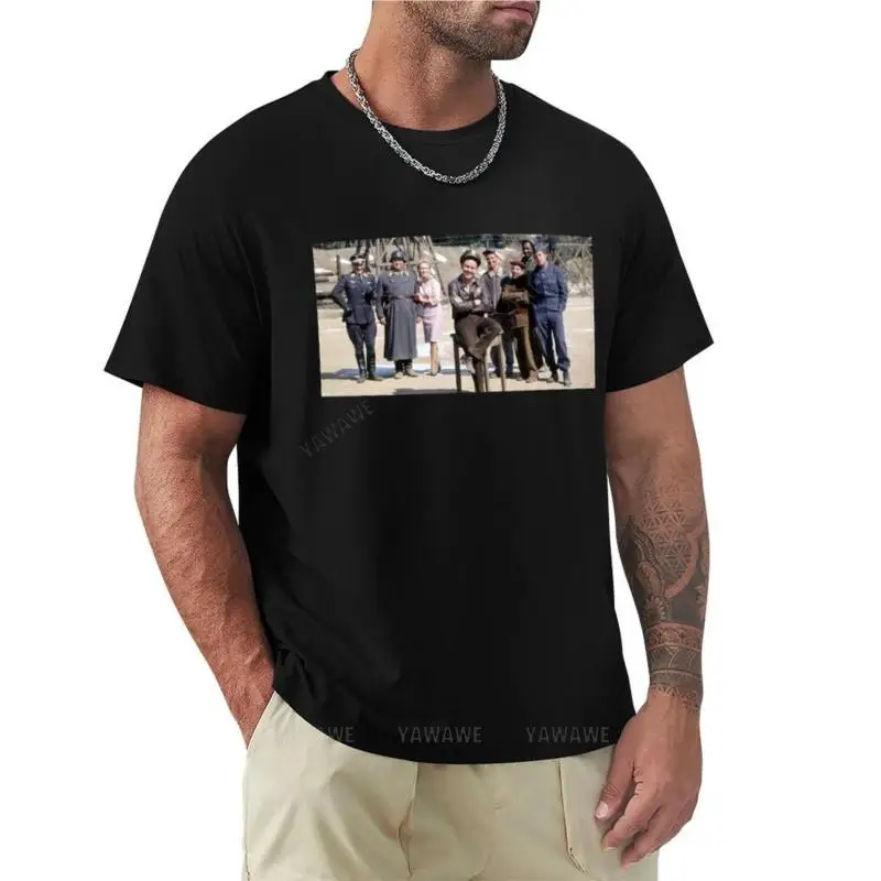 

men cotton tshirt black Hogan's Heroes cast T-Shirt graphic t shirt Tee shirt mens vintage t shirts summer male top teeshirt