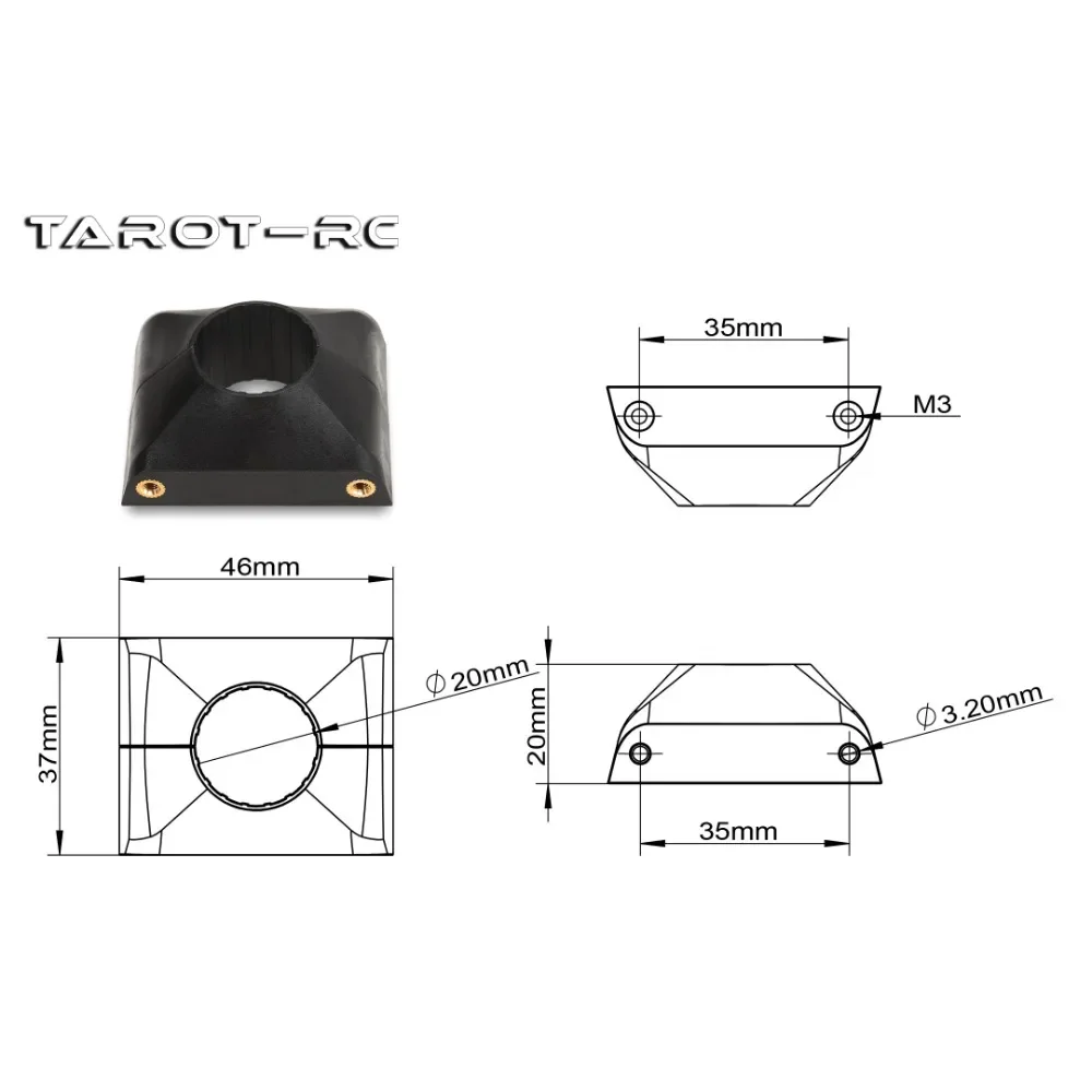 Tarot TL1805 Fixings Arm Clamp Locator Mount Set Plastic 20mm Tube Diameter for RC Drone FPV