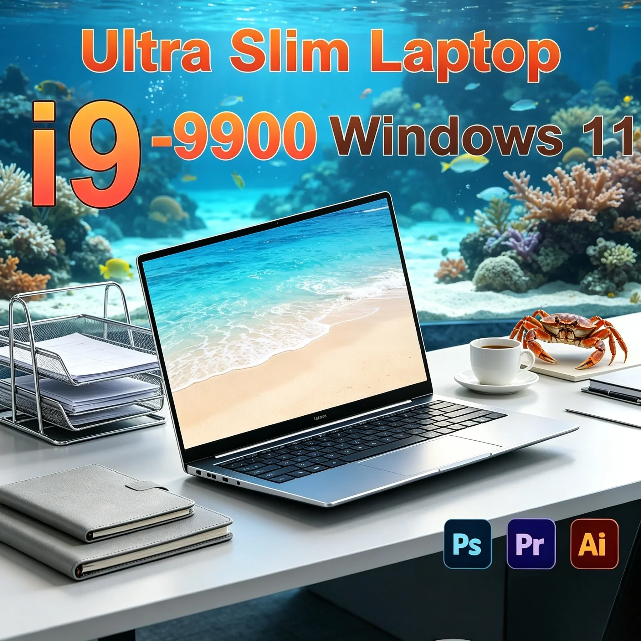 

High‑Performance 15.6" Notebook PC Intel Core I9‑9900 Processor 32GB RAM 2TB SSD Windows 11 Pro Ultra Slim Gaming Office Laptop