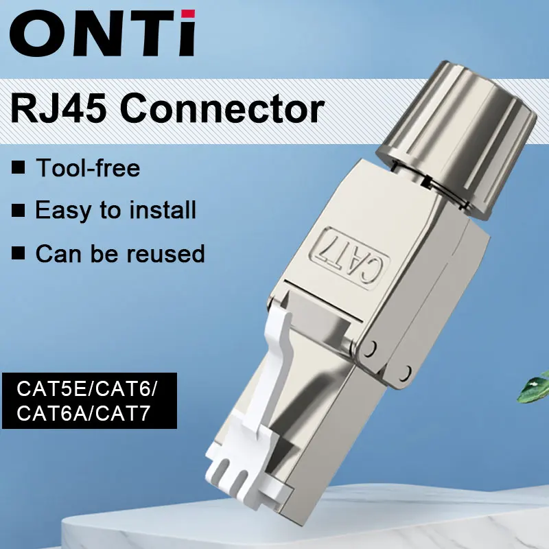 ONTi RJ45 8P8C Unshield Shielded Field Connector - RJ45 Termination Plug for Cat.6/6A/7 23AWG Solid Installation Cable