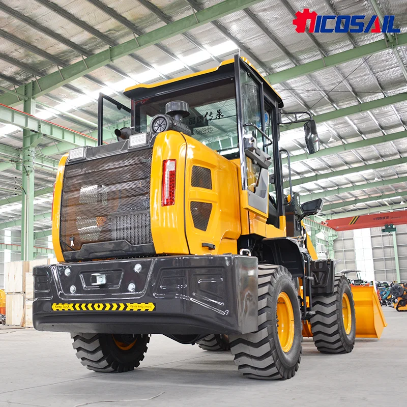 Fabricante Nicosail Mini cargadora de ruedas pequeña de 1,8 toneladas con alta resistencia de rotación y buena rigidez