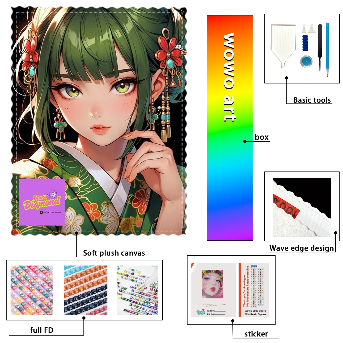 

【MUKY_ Diamond Art】Chiquilla Crystal AB Rhinestone FD Rhinestone Perfect Resin Diamond