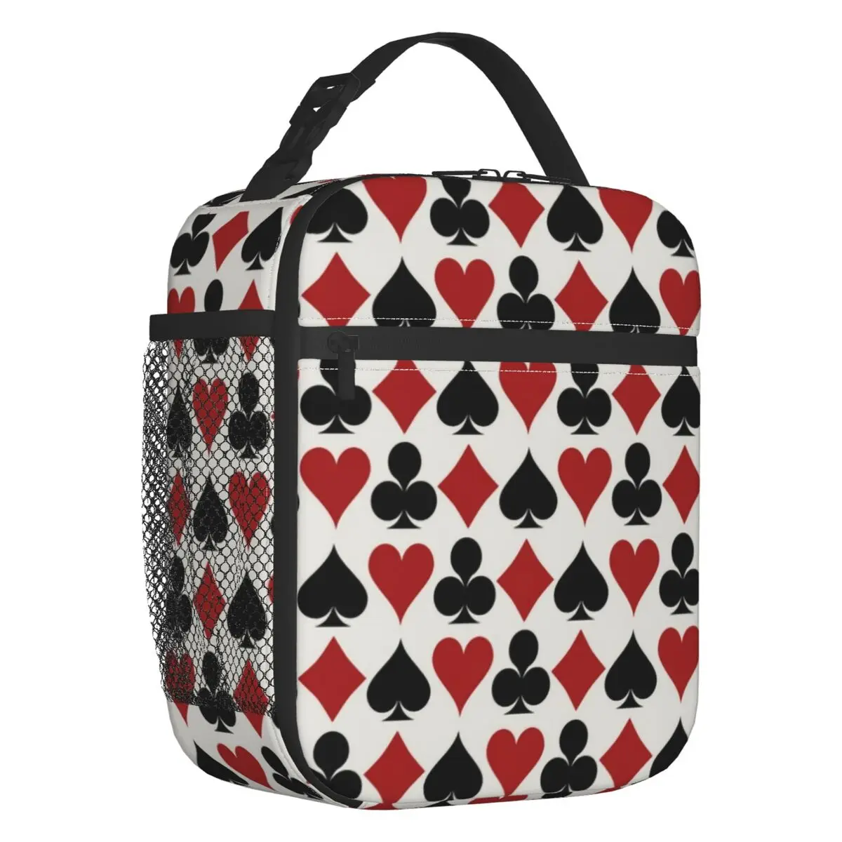 Poker Playing Card Symbols Thermal Insulated Lunch Bag Heart Spade Diamond Club Resuable Lunch Container Travel Storage Food Box