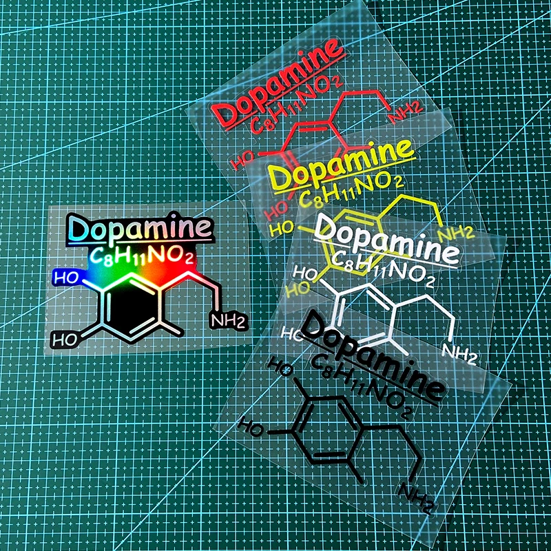 1PC Dopamine Creative Funny Vinyl Stickers Decals DIY Sunscreen for Motorbike Fuel Tank Electric Scooter Body Laptop Decor
