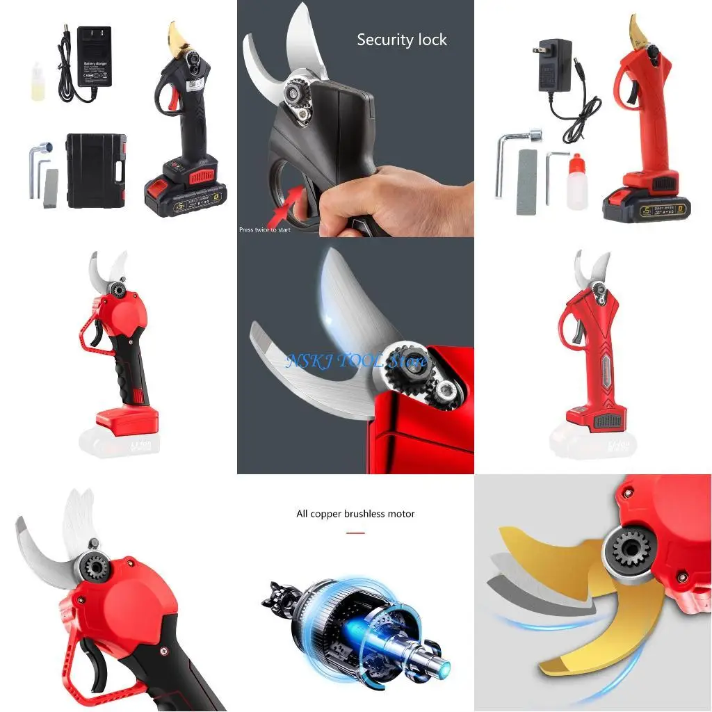 

L8RC Professional Powerd Pruners s Large Capacity Lithium Battery 48VF for Tree Trimming Electric Pruning Shears Cordless